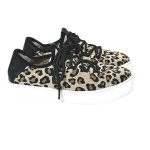 BP Women’s Knit Animal Print Lace-Up Platform Sneakers Size 8.5 M
